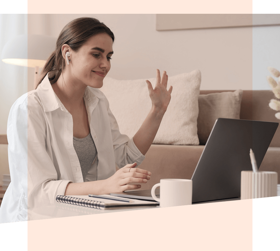 Woman working on a laptop