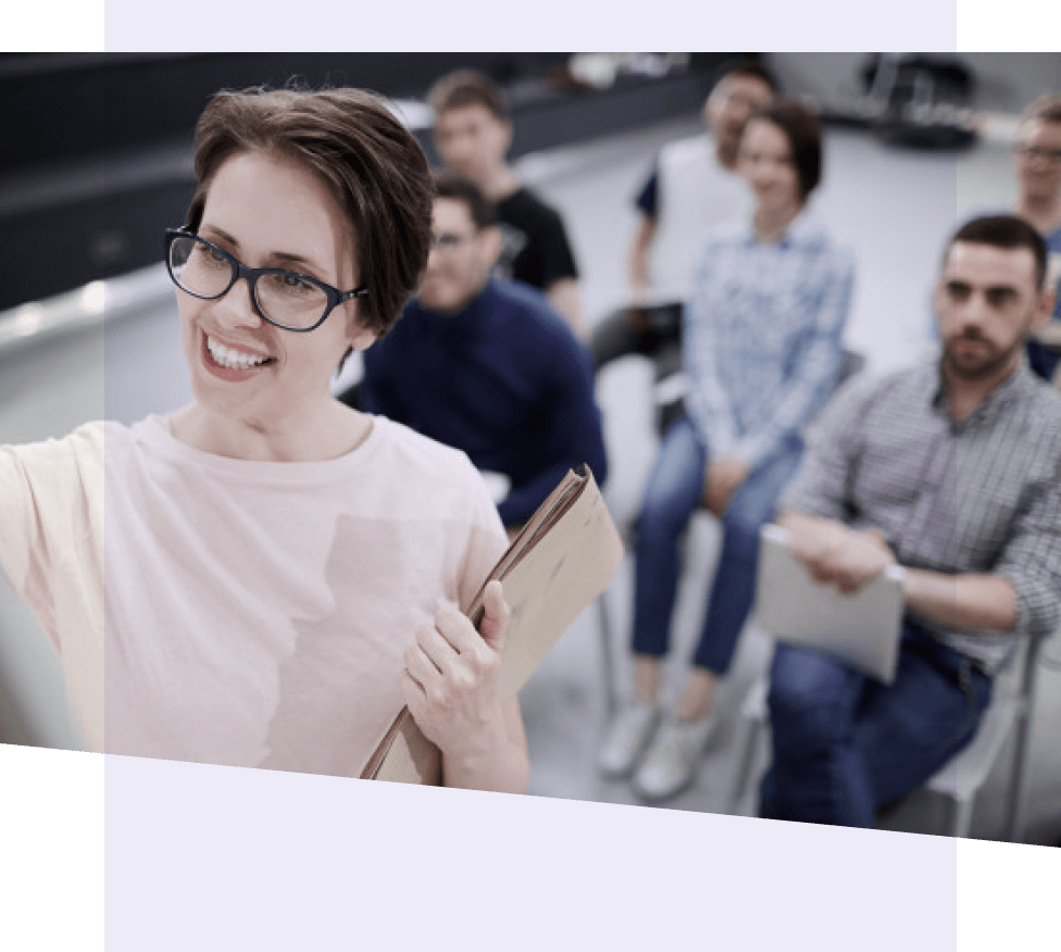 Woman leading a meeting